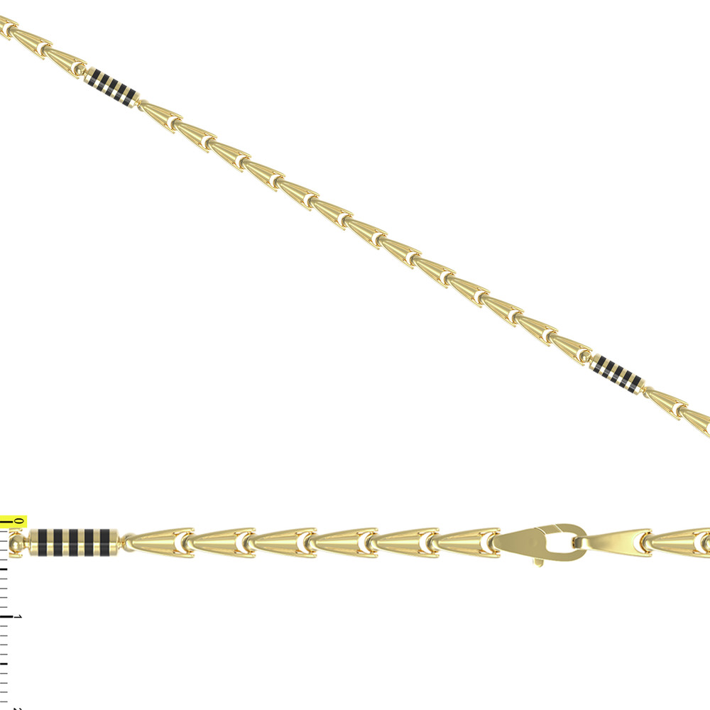 Цепь из лимонного золота c эмаль