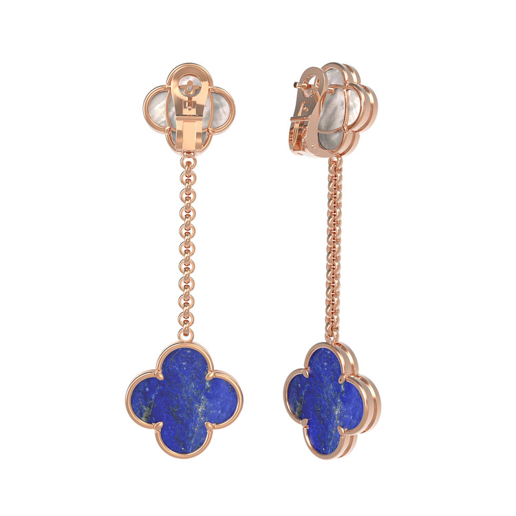 Серьги из золота c лазуритом и перламутром