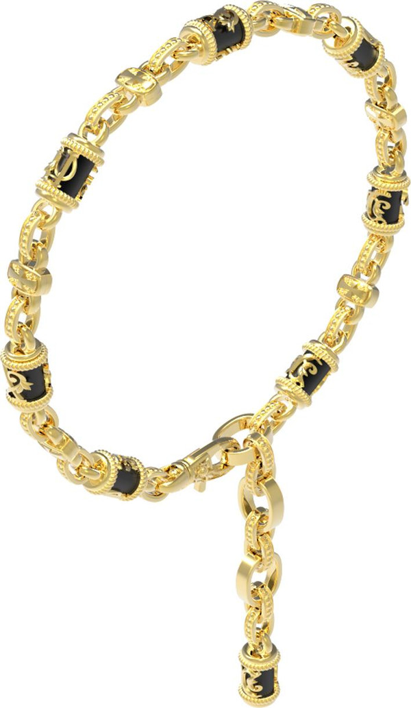 Браслет из лимонного золота c ониксом