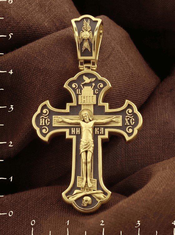 Крест из лимонного золота