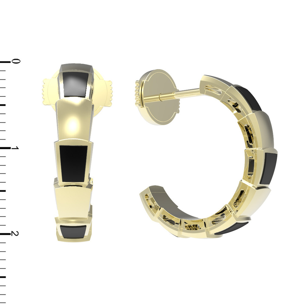 Серьги из лимонного золота c ониксом