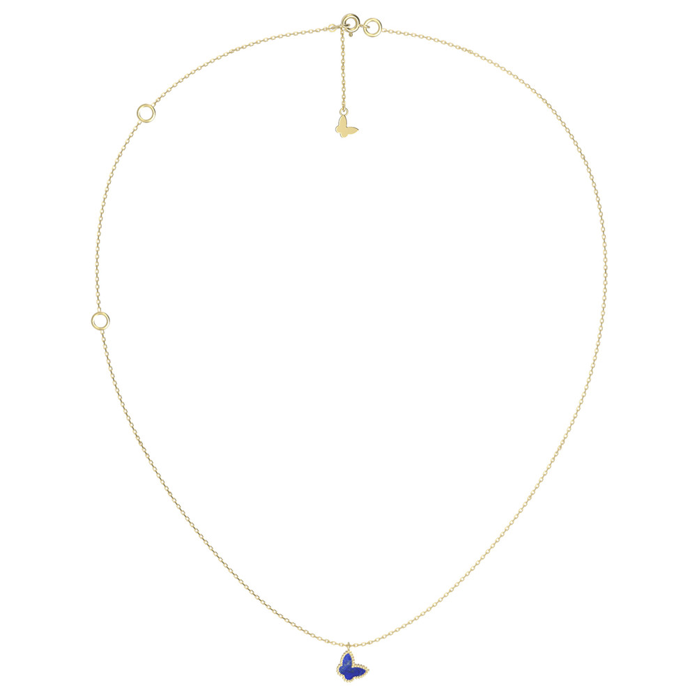 Колье из лимонного золота c лазуритом