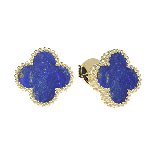 Серьги из лимонного золота c лазуритом