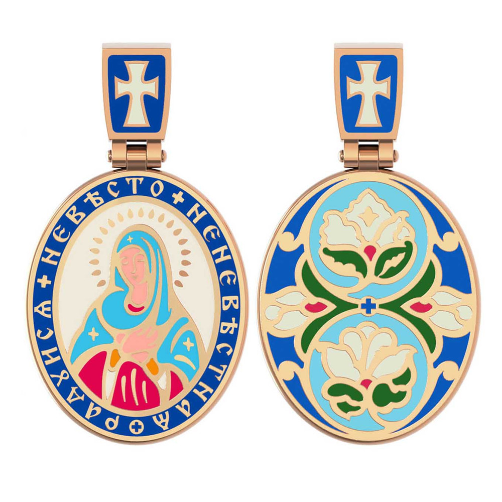 Образок из золота c эмаль