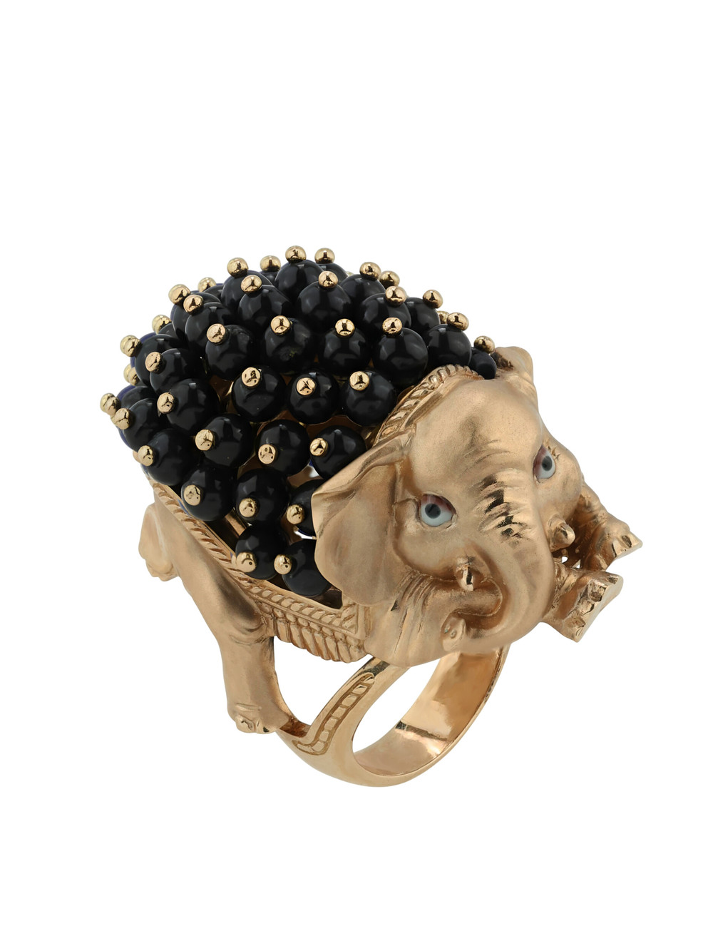 Кольцо из золота c эмаль и ониксом