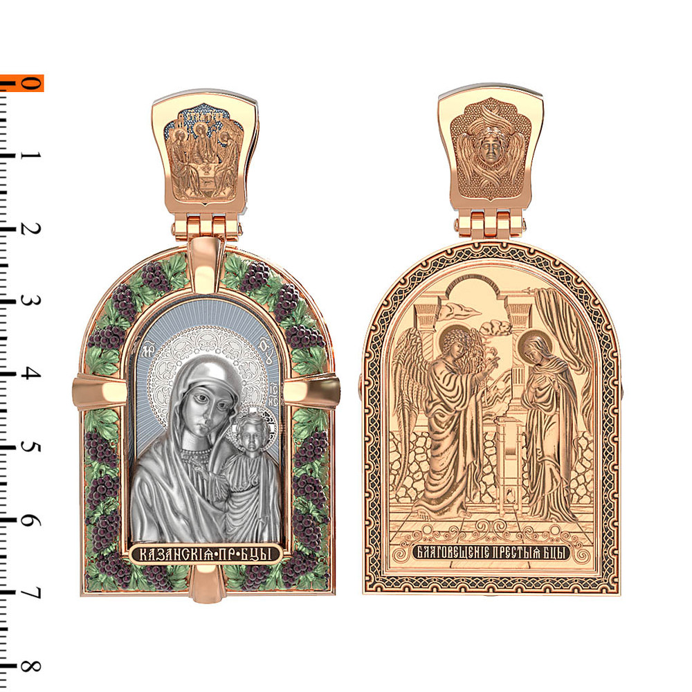 Образок из золота c эмаль