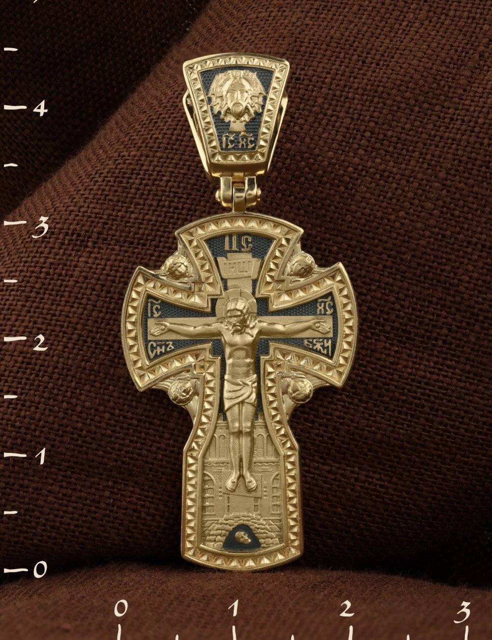 Крест из лимонного золота 585 пробы