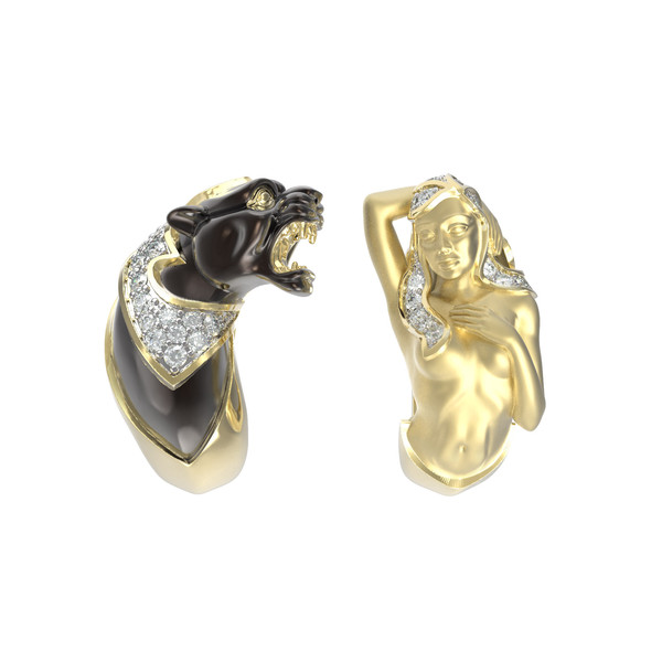 Серьги из лимонного золота c фианитом