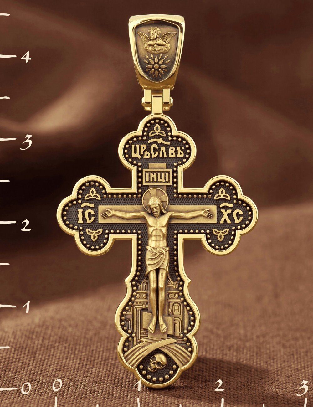 Крест из лимонного золота 585 пробы