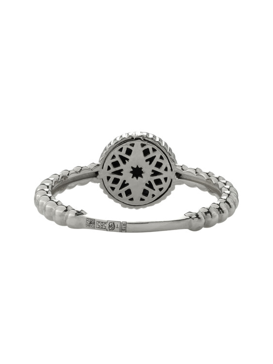 Кольцо из белого золота c бриллиантами и ониксом