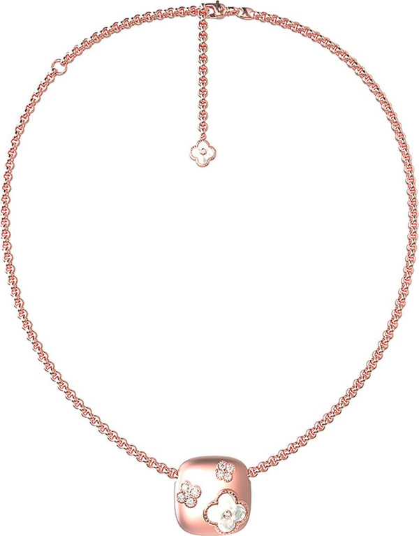 Колье из розового золота c бриллиантами и перламутром