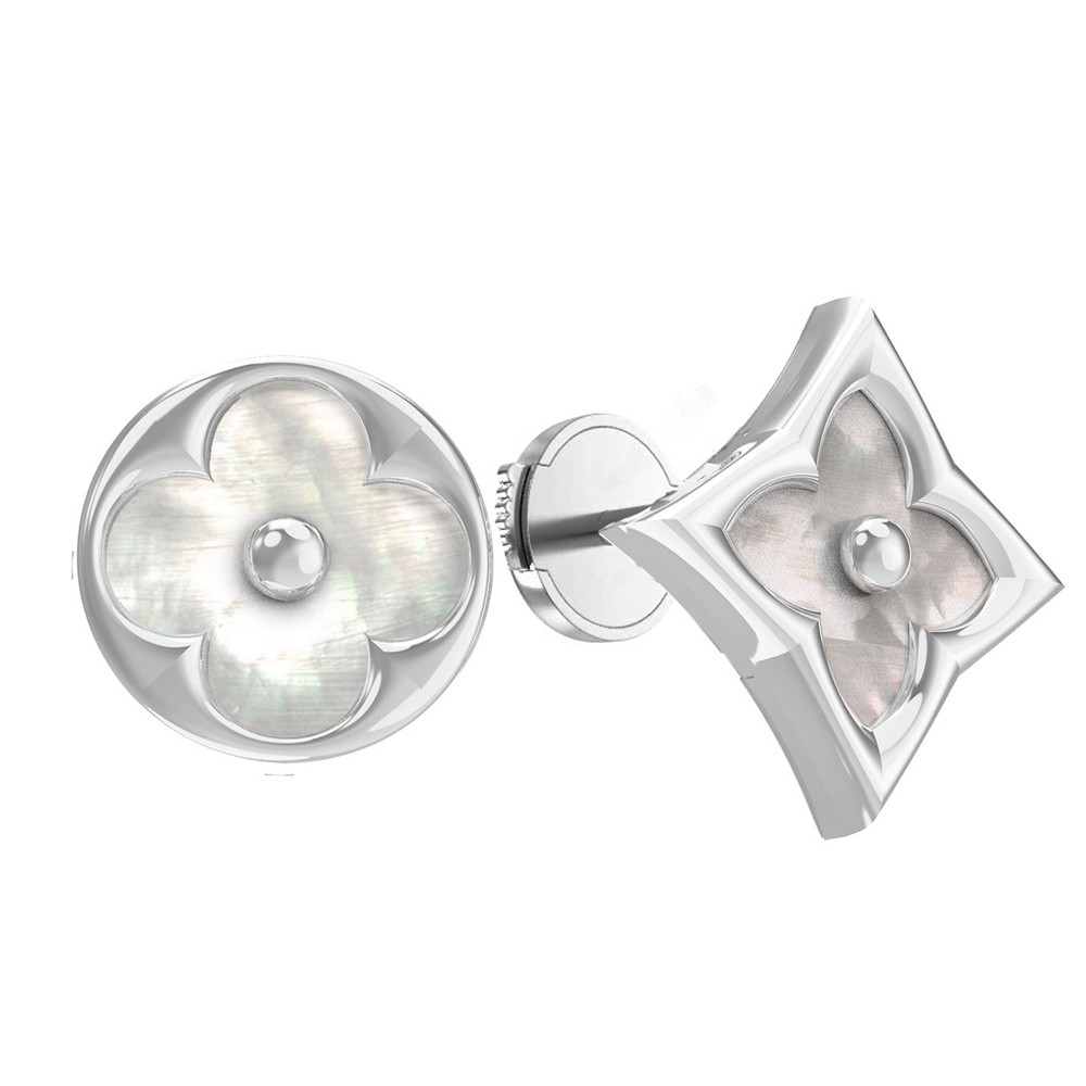 Серьги из белого золота c перламутром