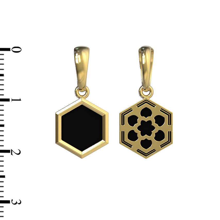 Подвеска из лимонного золота c ониксом