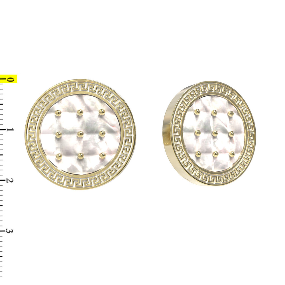 Серьги из лимонного золота c эмаль и перламутром