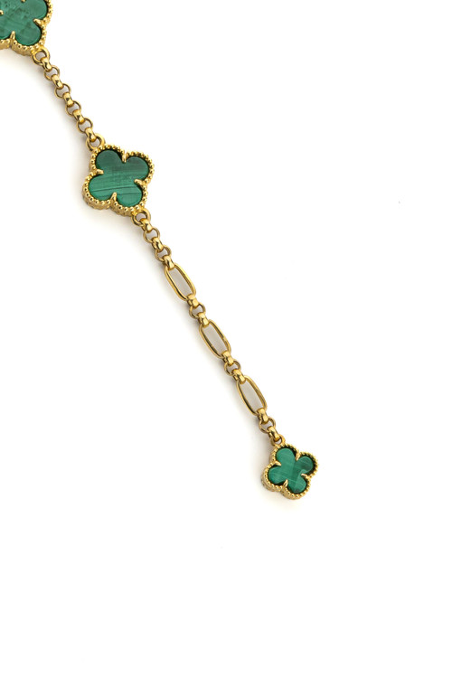 Браслет из лимонного золота c малахитом