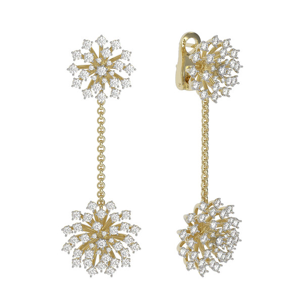 Серьги из лимонного золота c бриллиантами