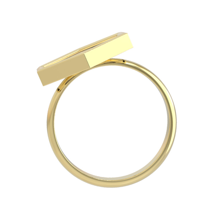 Кольцо из лимонного золота c перламутром