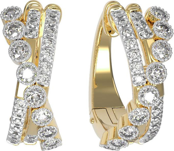 Серьги из лимонного золота c бриллиантами