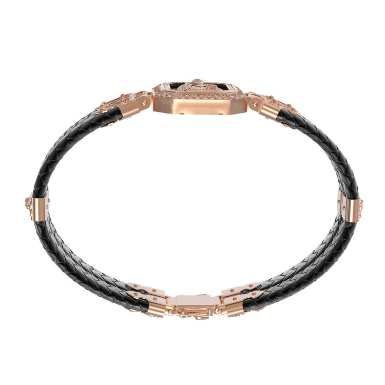 Браслет из золота c шнурком и ониксом