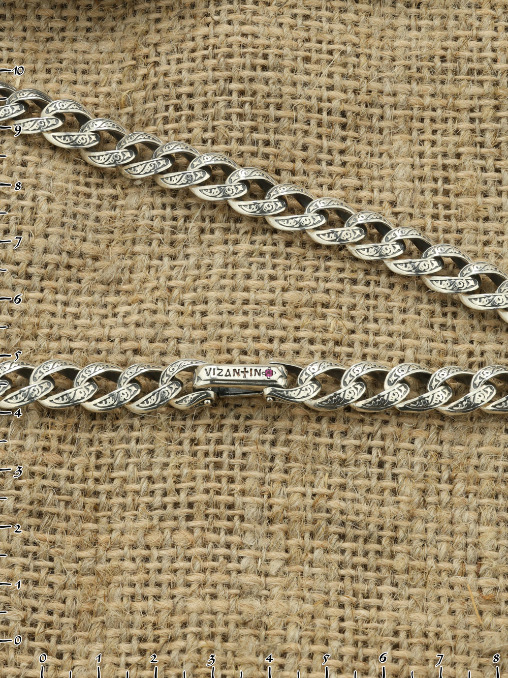 Цепь из серебра c рубином