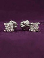 Серьги из белого золота 585 пробы c бриллиантами