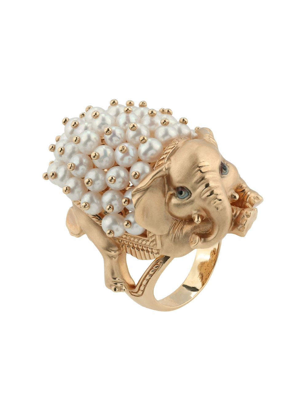 Кольцо из золота c эмаль и жемчугом