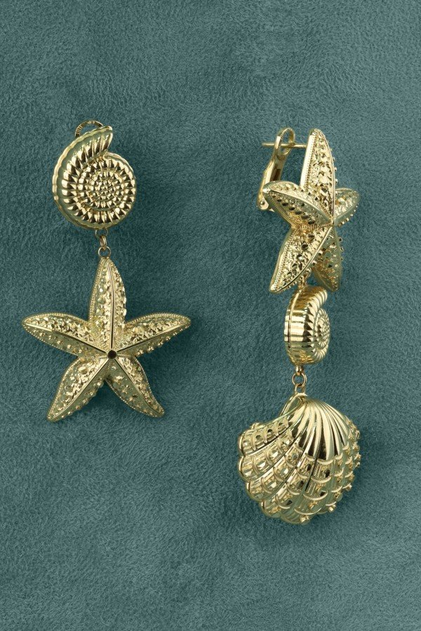 Серьги из лимонного золота 585 пробы