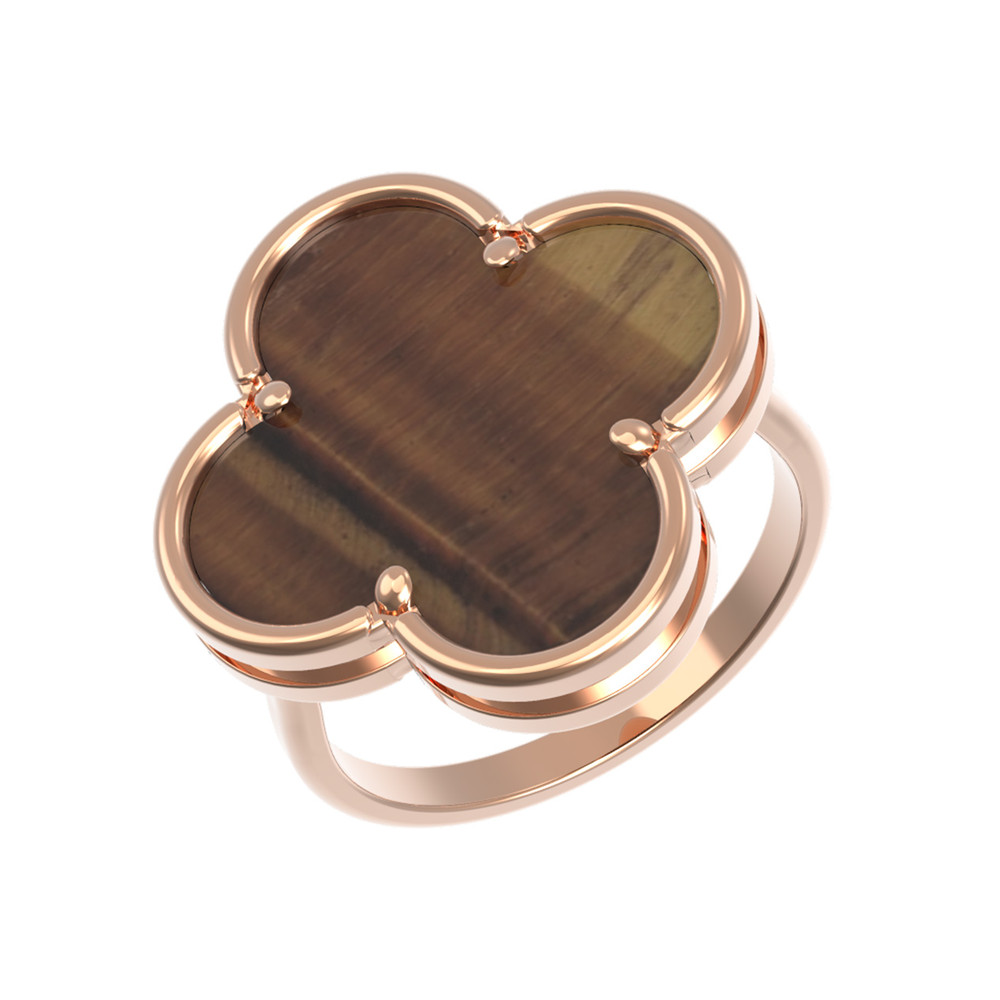 Кольцо из золота c тигровым глазом