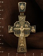 Крест из лимонного золота 585 пробы