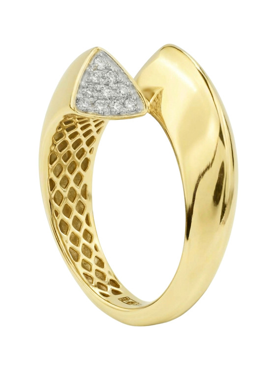 Кольцо из лимонного золота c бриллиантами