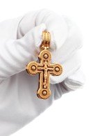 Крест из золота 585 пробы c эбеновым деревом