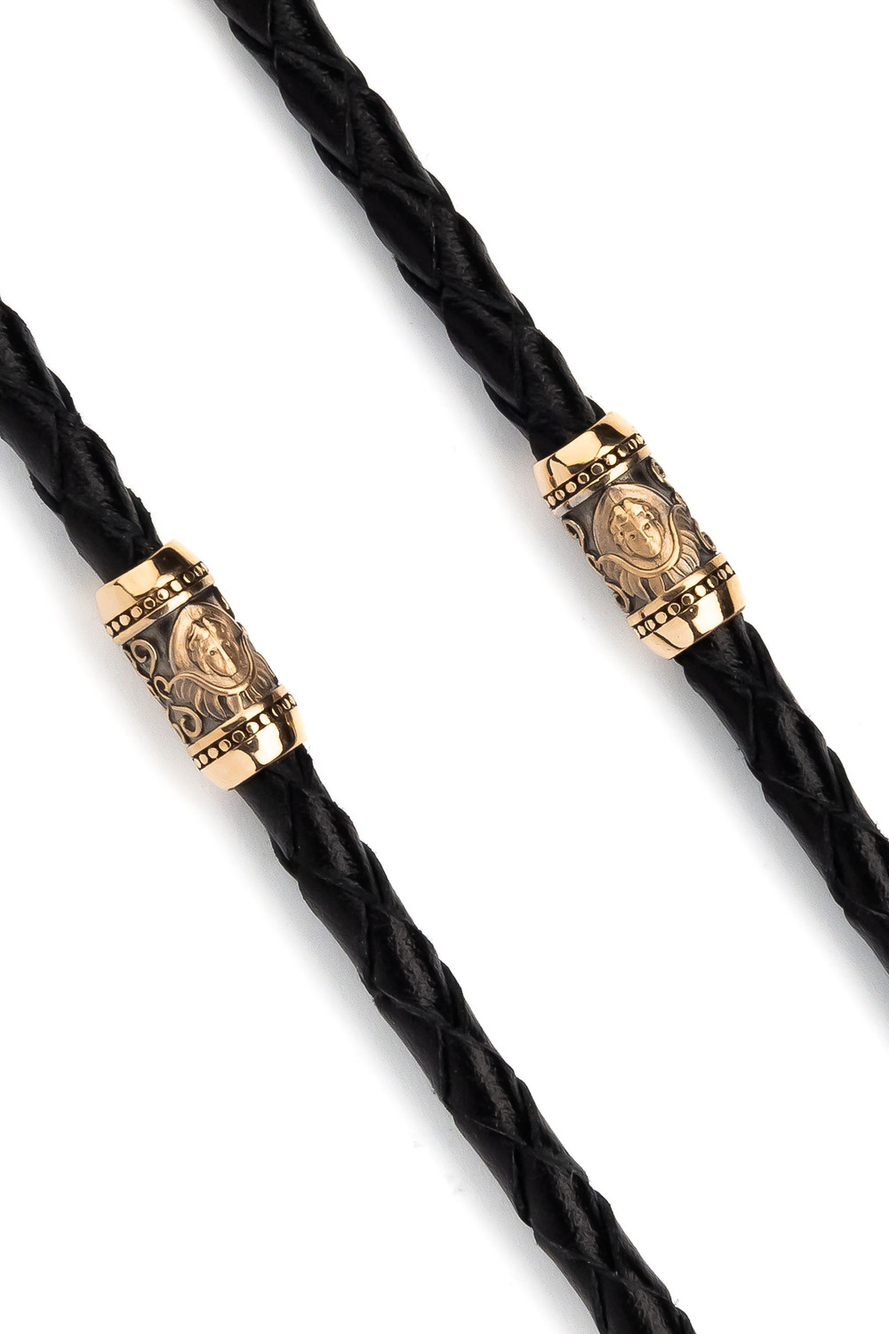 Шнурок кожаный из золота c кожаным шнурком