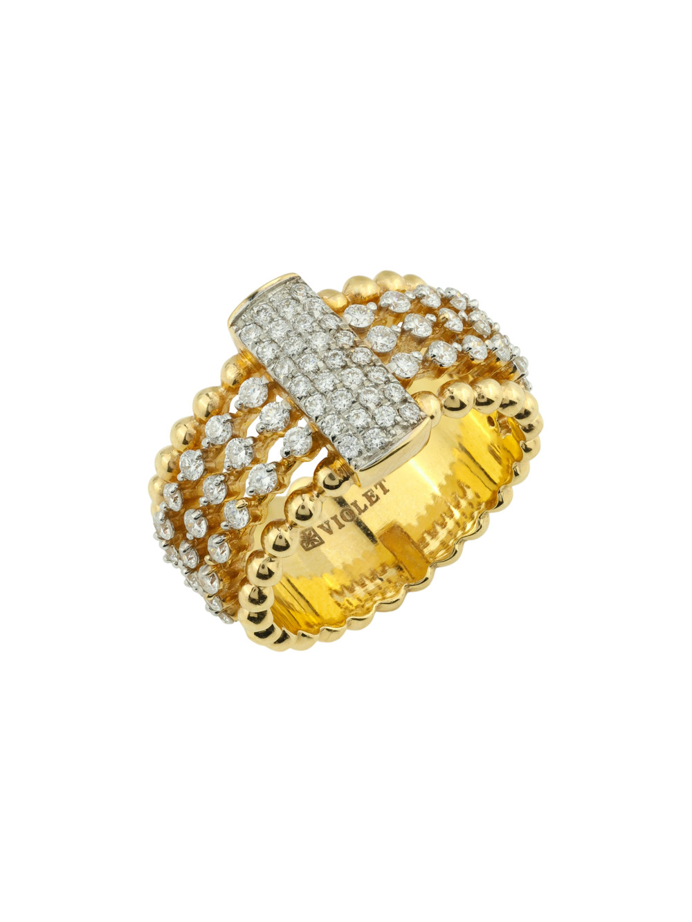 Кольцо из лимонного золота c бриллиантами