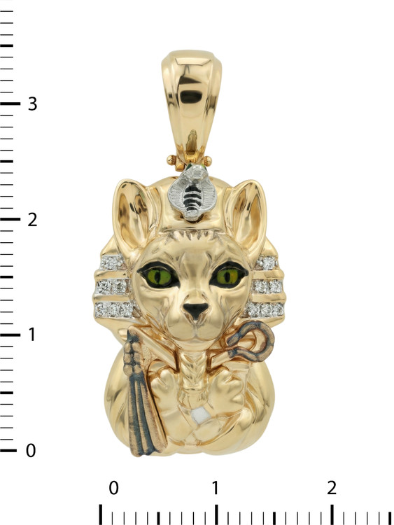 Подвеска из лимонного золота c эмаль , бриллиантами и рубином