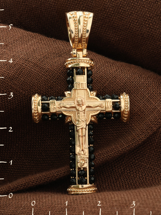 Крест из золота c ониксом