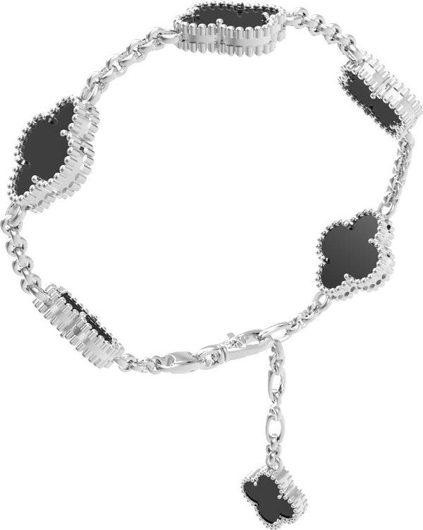 Браслет из белого золота c ониксом