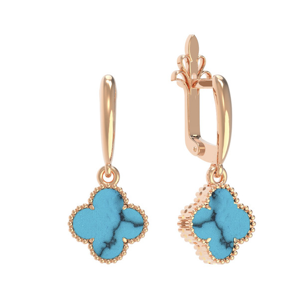 Серьги из золота c бирюзой