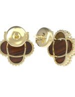Серьги из лимонного золота 585 пробы c тигровым глазом