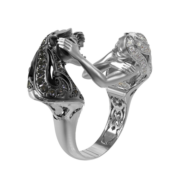 Кольцо из белого золота c фианитом