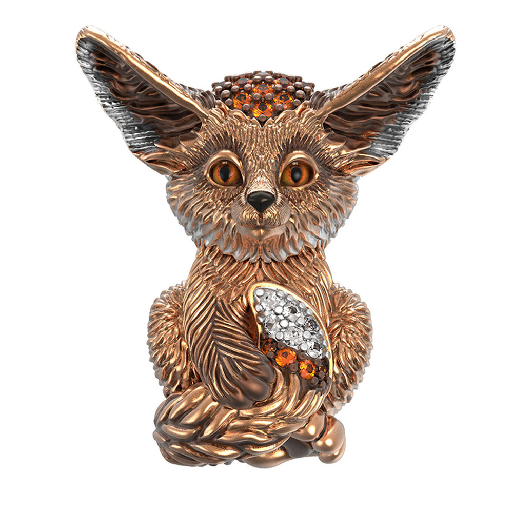 Подвеска из золота c эмаль и фианитом