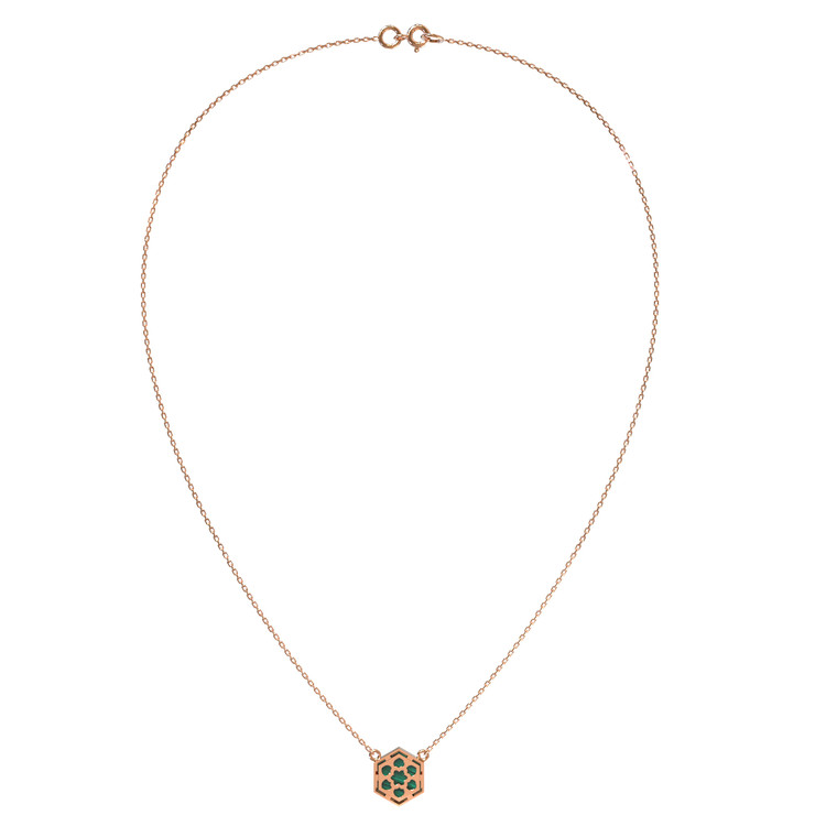 Колье из золота c малахитом