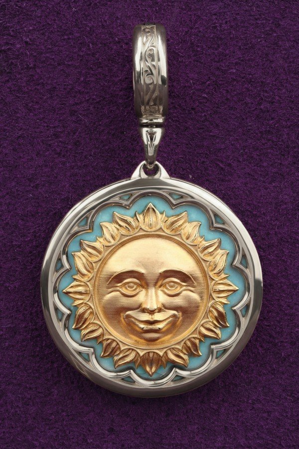 Подвеска из белого золота c бирюзой