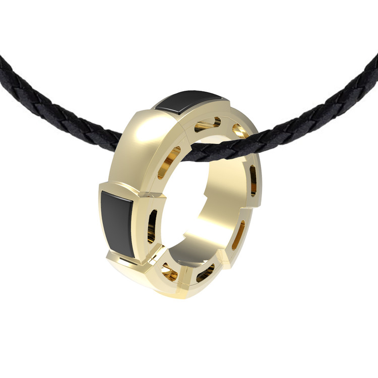 Подвеска из лимонного золота c ониксом