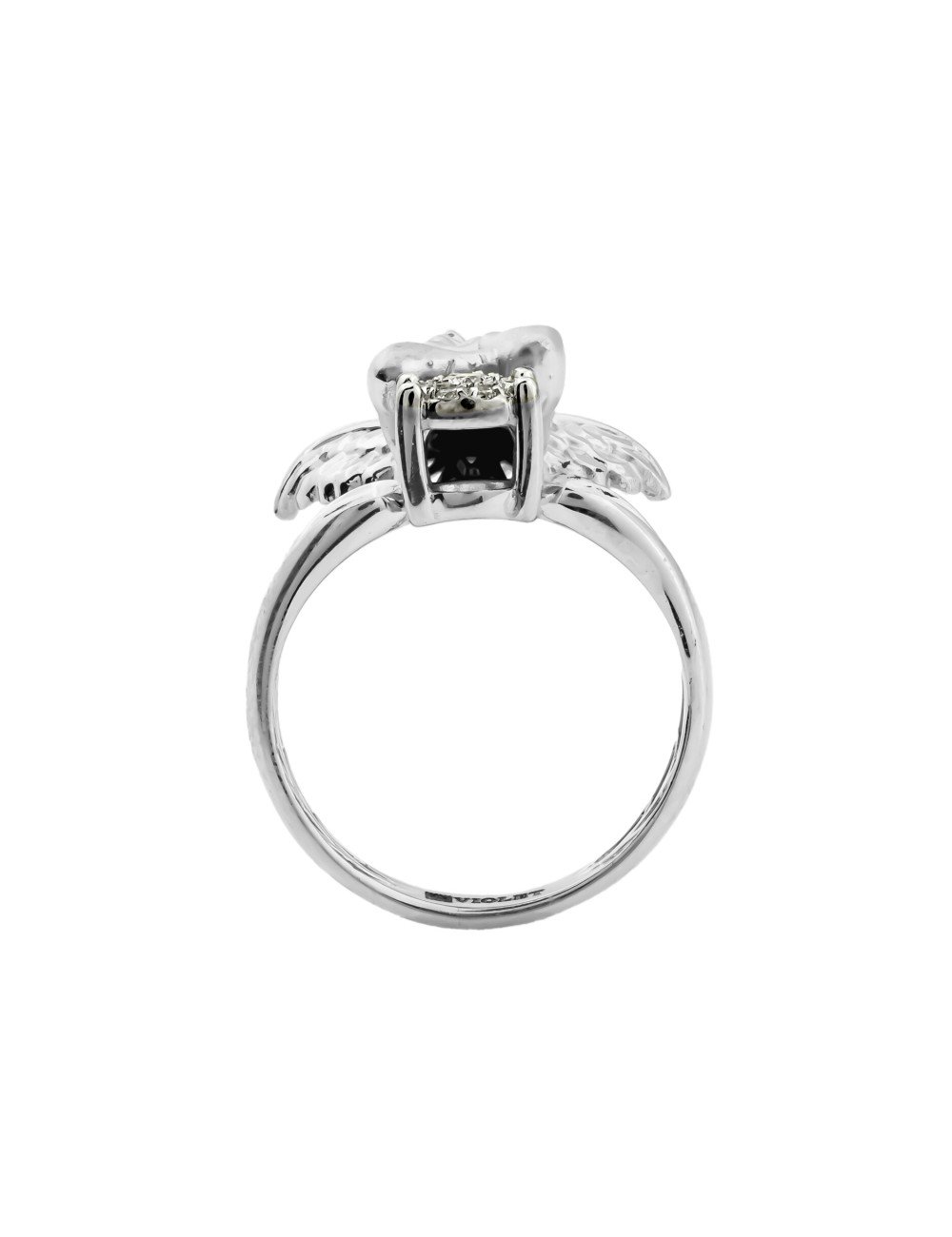 Кольцо из белого золота 585 пробы c бриллиантами