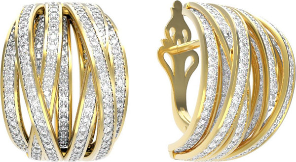 Серьги из лимонного золота c фианитом