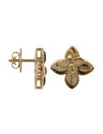 Серьги из золота 585 пробы c бриллиантами и ониксом