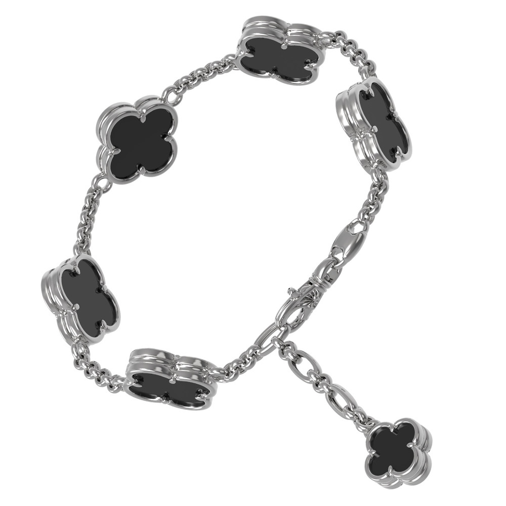 Браслет из белого золота c ониксом