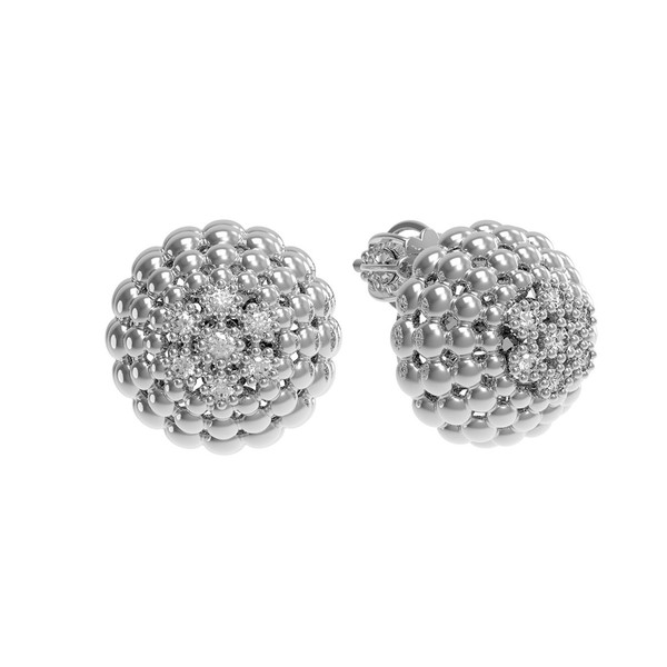 Серьги из белого золота c бриллиантами