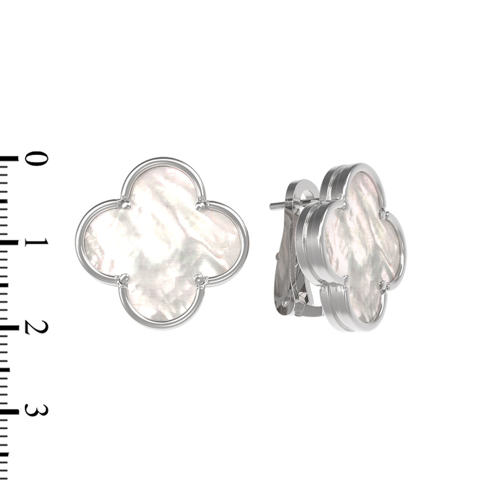 Серьги из белого золота c перламутром