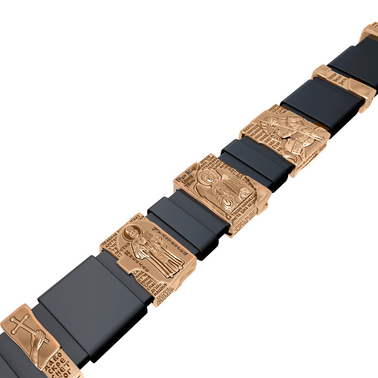 Браслет из золота c кожаным шнурком